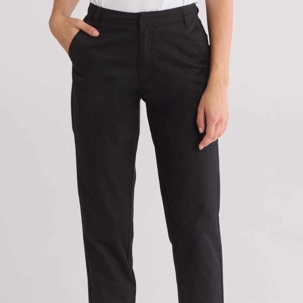 NWT Volcom Black SO Chickie High Rise Womens Chino Pants Cotton Blend 28 Waist